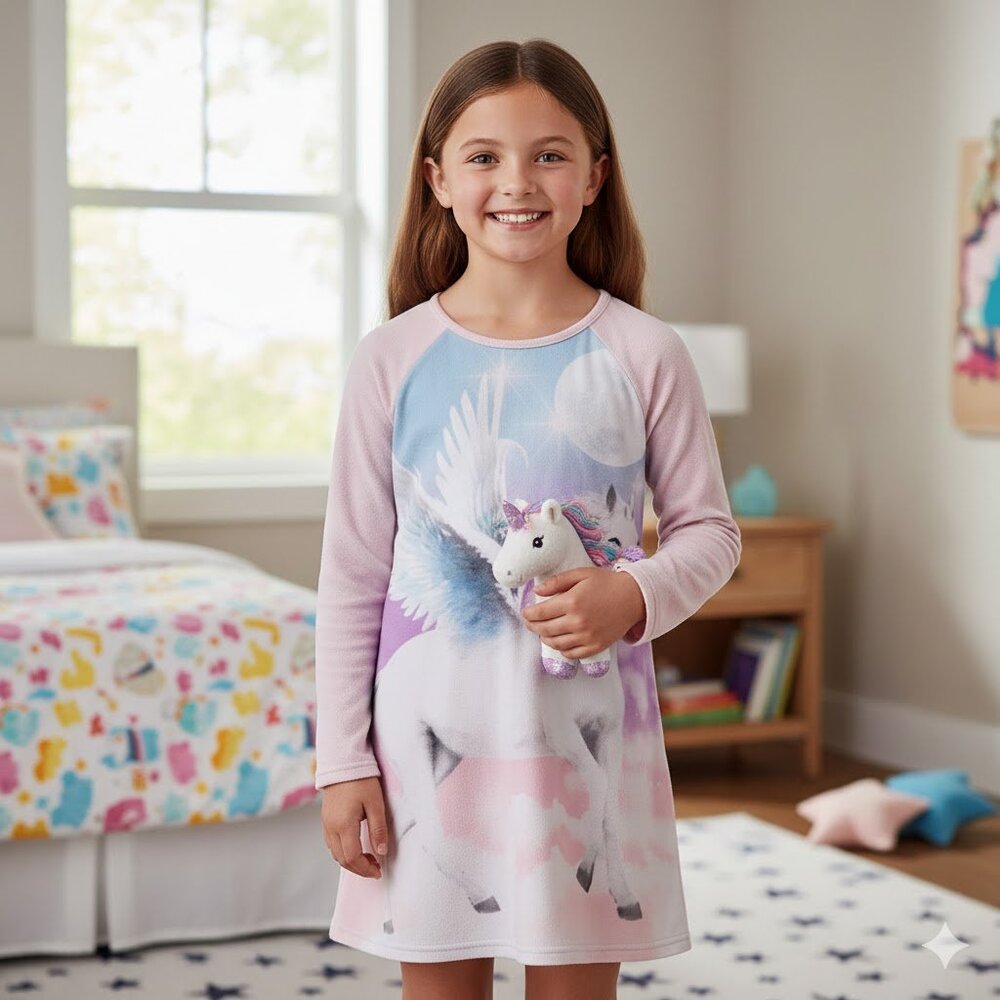 Wonder Nation Unicorn Long Sleeve Top – Girls L (10/12)